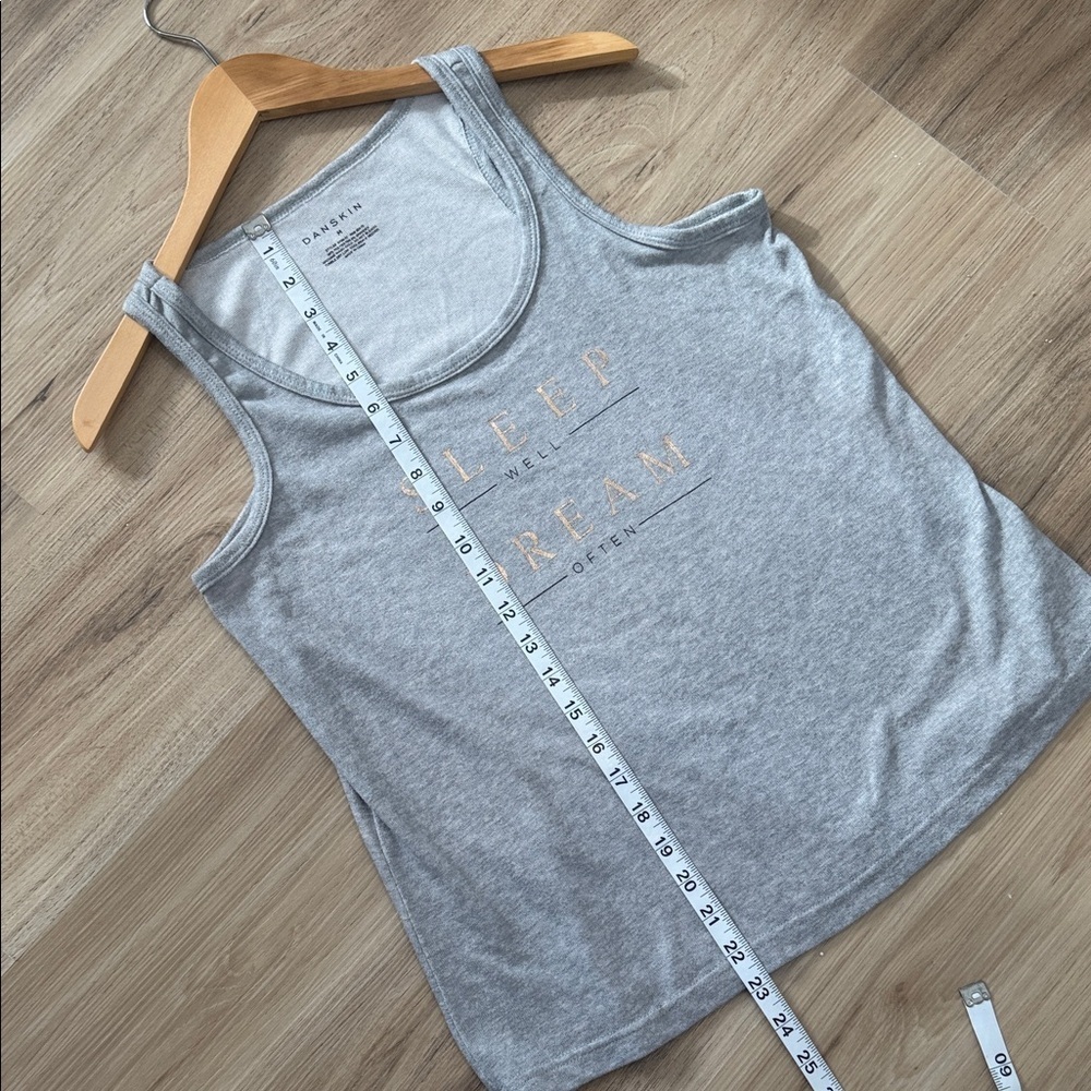 Danskin Heather Gray Sleep Tank โ Gold Accents Lounge Top (Size Medium) ๐โจ - Picture 5 of 6